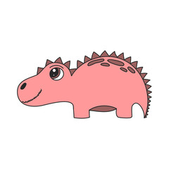 Set of cute dinosaur print. vector illustration stegosaurus . Doodle style dinosaur, cartoon kind character. Isolated on a white background.