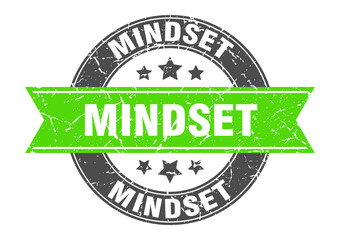 mindset round stamp with ribbon. label sign