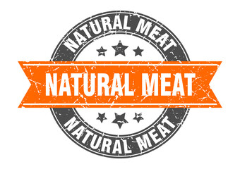 natural meat round stamp with ribbon. label sign