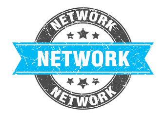 network round stamp with ribbon. label sign