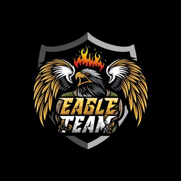 Eagle mascot esport logo premium vector
