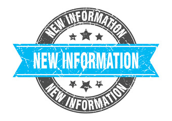 Fototapeta premium new information round stamp with ribbon. label sign