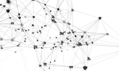 rete, intrecciata, condivisioni, network, tecnologia