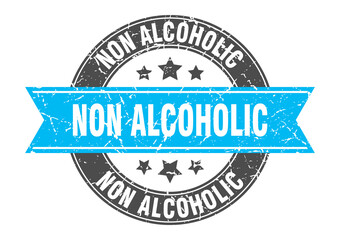 non alcoholic round stamp with ribbon. label sign