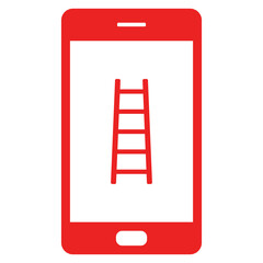 Leiter und Smartphone