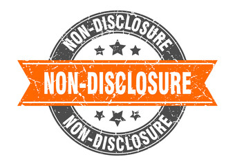 non-disclosure round stamp with ribbon. label sign