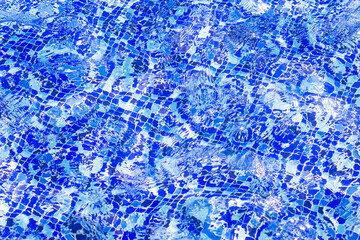 blue water background, An blue absract texture of the swiming pool bottom