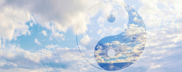zeichen yin yang himmel wolken konzept