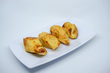 Fried banana on top of pring. Typical snacks from Indonesia