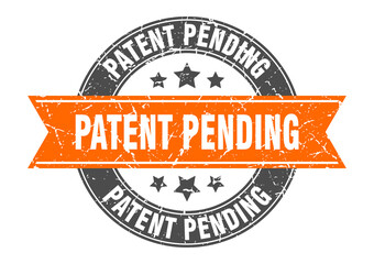 patent pending round stamp with ribbon. label sign