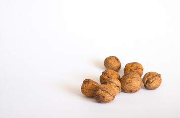 walnuts on a white background