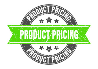 Obraz premium product pricing round stamp with ribbon. label sign