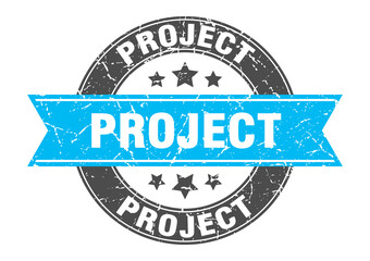 project round stamp with ribbon. label sign