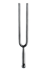 Metal Tuning Fork Isolated on a White Background.