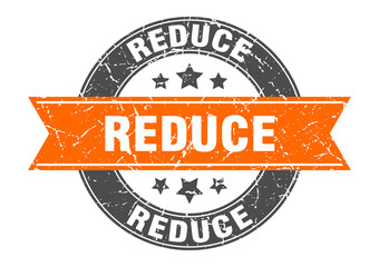 reduce round stamp with ribbon. label sign