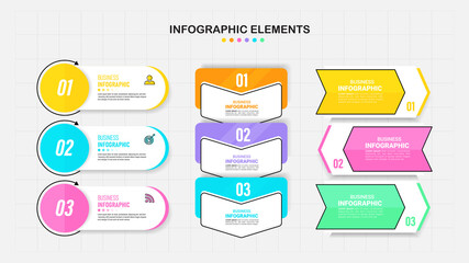 Infographics element collection with flat style. minimal banner. vector illustration.	

