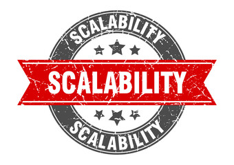 scalability round stamp with ribbon. label sign