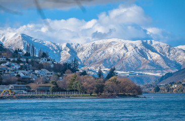 Lake Wakatipu and mountains, Queenstown, New Zealand - 378751367