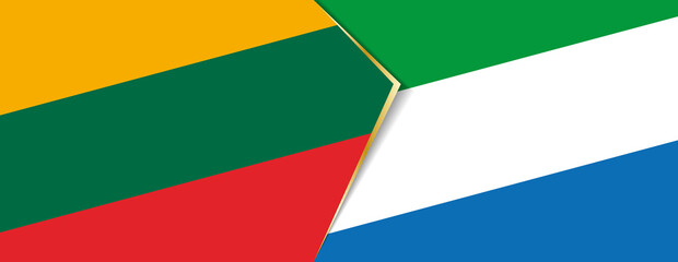 Lithuania and Sierra Leone flags, two vector flags.