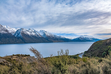 Lake Wakatipu in the mountains of Queenstown, New Zealand - 378752729