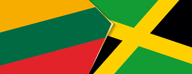 Lithuania and Jamaica flags, two vector flags.