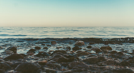 Waves on the beach in Dahab at Sinai, Egypt