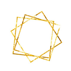 Hand drawn golden paint geometrical frame