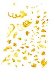 Hand drawn golden paint texture