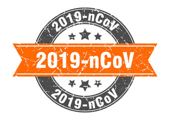 2019-ncov round stamp with ribbon. label sign