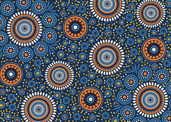 Illustration based on aboriginal style of background for fabric and textile