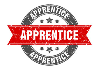 apprentice round stamp with ribbon. label sign