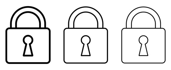 Lock key icon set. Vector illustration