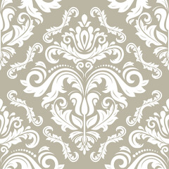Orient vector classic golden and white pattern. Seamless abstract background with vintage elements. Orient background. Ornament for wallpaper and packaging