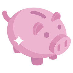 
Financial investment, isometric icon of piggy saving vector style  

