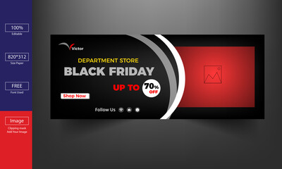 Black Friday Sale Horizontal Banner  Template 