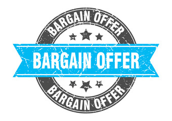 Obraz premium bargain offer round stamp with ribbon. label sign