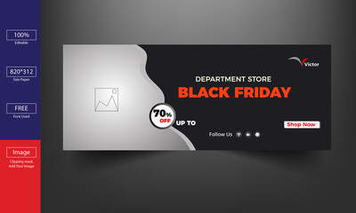 Black friday sale web banner. Shop now. Online shopping template
