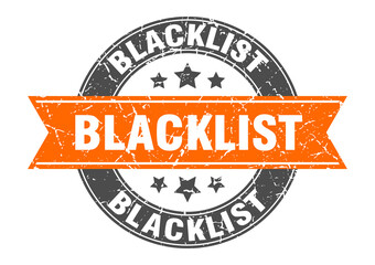 Obraz premium blacklist round stamp with ribbon. label sign