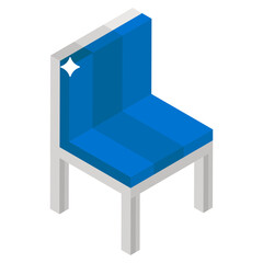 
Office or household furniture equipment, isometric icon of armless chair vector design 
