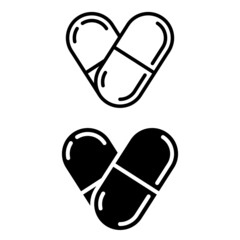 Medicine pills icon vector set. Medical drugs illustration sign collection. Pharmacy symbol.