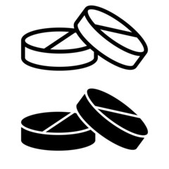 Medicine pills icon vector set. Medical drugs illustration sign collection. Pharmacy symbol.