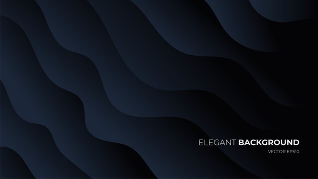 Abstract wavy luxury dark blue background. Illustration vector for backgrop, poster, flyer, digital board and concept design. Minimalist elegant premium design.