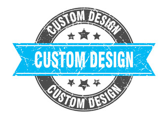 custom design round stamp with ribbon. label sign