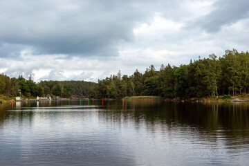 Fototapeta na wymiar lake and forest, Nacka, Stockholm, Sverige, Sweden