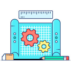 
Planning process vector, editable flat icon 
