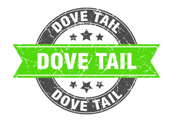dove tail round stamp with ribbon. label sign