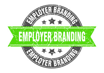Obraz premium employer branding round stamp with ribbon. label sign