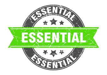 essential round stamp with ribbon. label sign