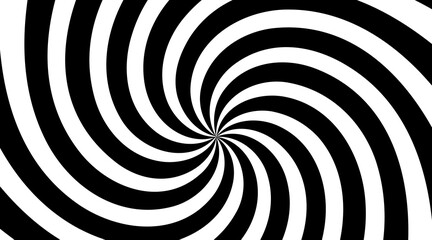 Black and white Spiral Swirl radial background. Vortex and Helix background. Vector illustration - obrazy, fototapety, plakaty