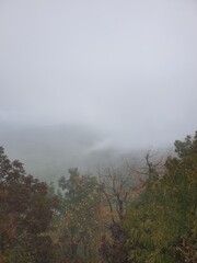 misty morning in the mountains